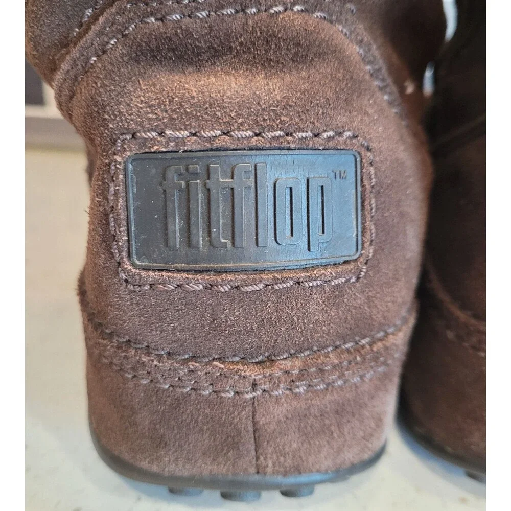 FitFlop Womens Size 8 Brown Suede Tall Knee High Boots Wobble Board Sole